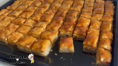 Sadece 4 Bezeyle Kıyır Kıyır Oklavasız Kat Kat Baklava